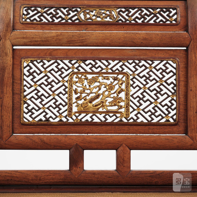 A Chinese hardwood throne chair/day bed, - 图28